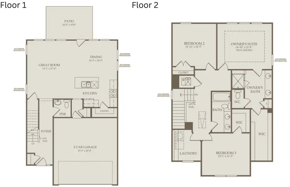 2D floor plan layout of this home in Exchange at 401, Raleigh, NC (Image 4).