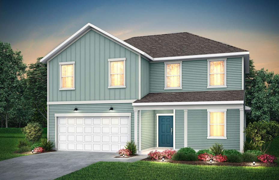 Front exterior of a new home in Arcadia, Myrtle Beach, SC, highlighting curb appeal (Image 14).