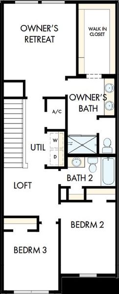 2D floor plan layout of this home in Waterset Townhomes, Apollo Beach, FL (Image 6). 2D floor plan layout of this home in Waterset Townhomes, Apollo Beach, FL (Image 6).