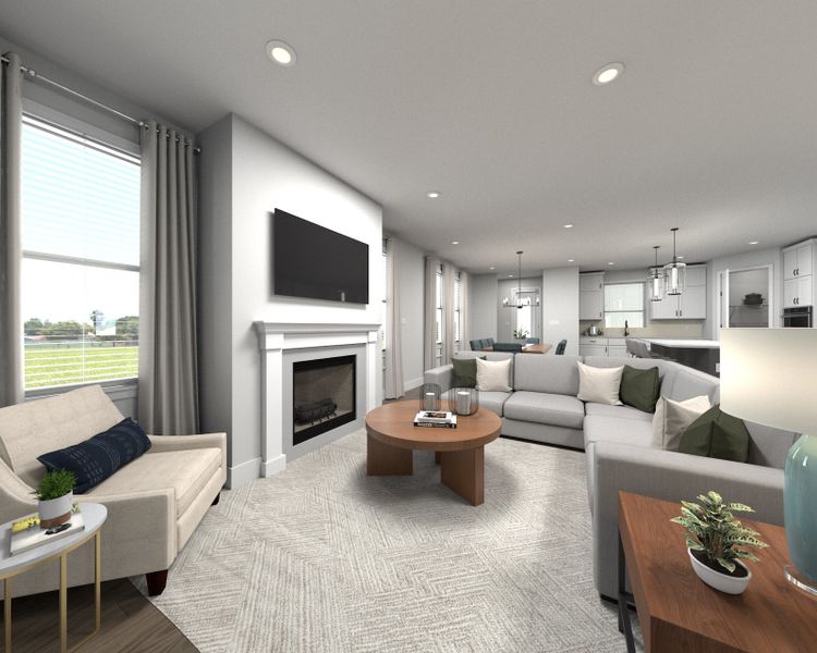 Spend family movie nights in the spacious great room.