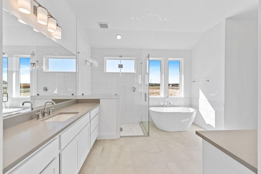 Furnished interior view inside a new home in Lariat - 70', Liberty Hill (Image 9).