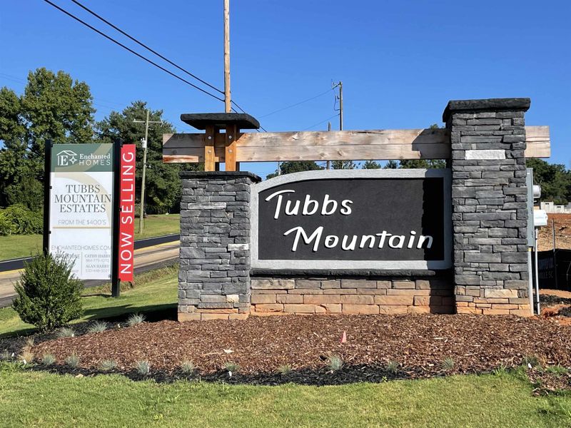 Front exterior of a new home in Tubbs Mountain Estates, Travelers Rest, SC, highlighting curb appeal (Image 19). Front exterior of a new home in Tubbs Mountain Estates, Travelers Rest, SC, highlighting curb appeal (Image 19).