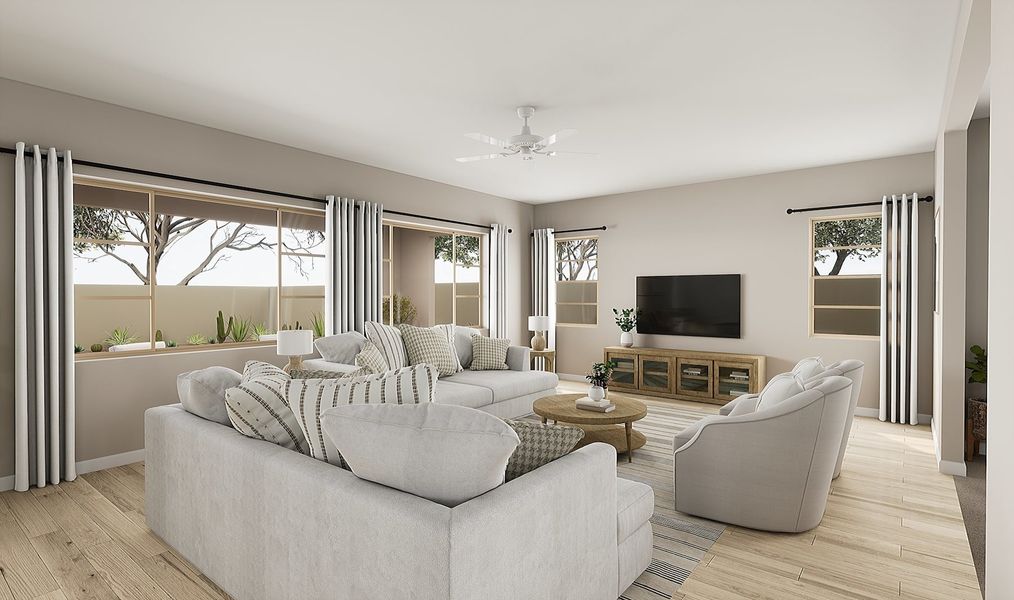 Representative furnished interior of a home built from the Grove Plan 50-3 by Tri Pointe Homes in Waterston Central, Gilbert (Image 8).