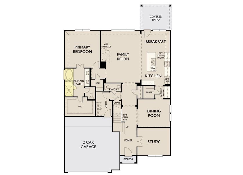 2D floor plan layout of this home in Brookshire at Legacy Hills-60s, Celina, TX (Image 3).