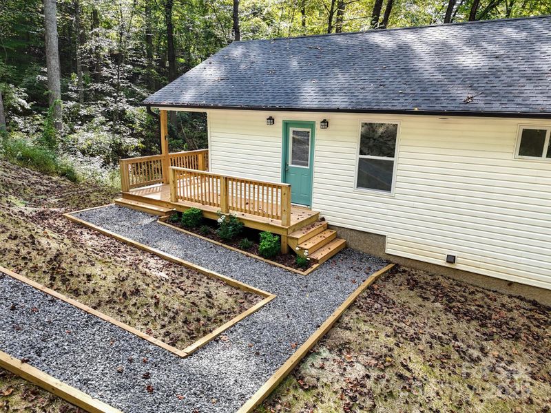 Exterior details and patio area of a home in , Asheville (Image 27).