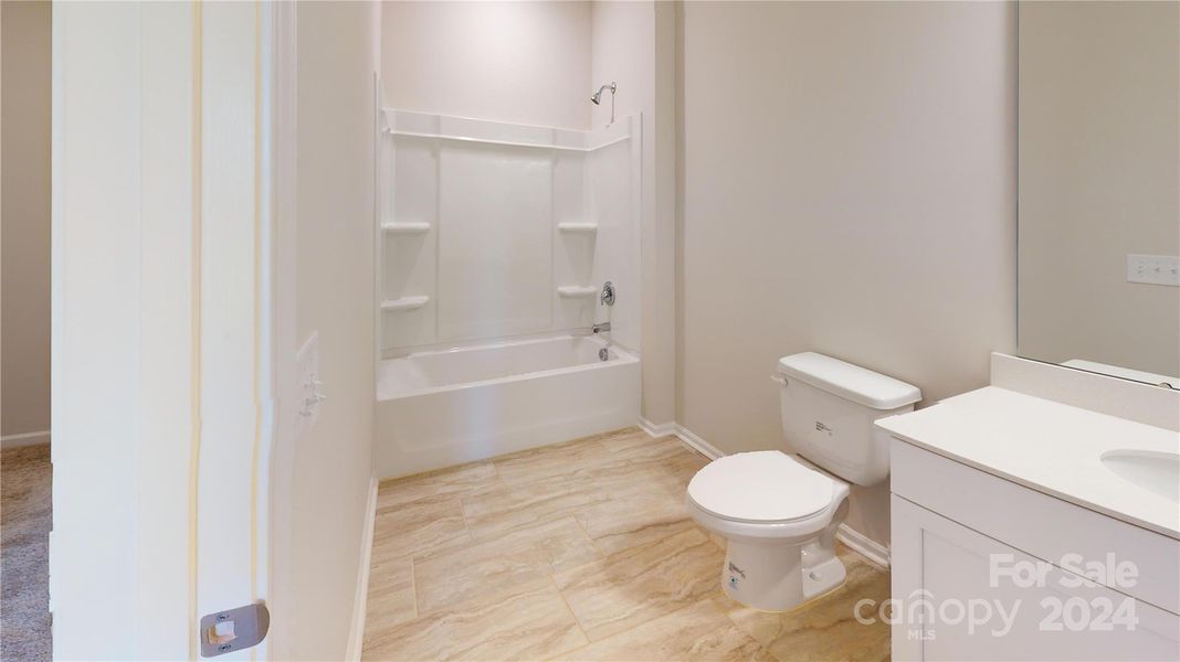 Secondary bathroom (photo is representative)