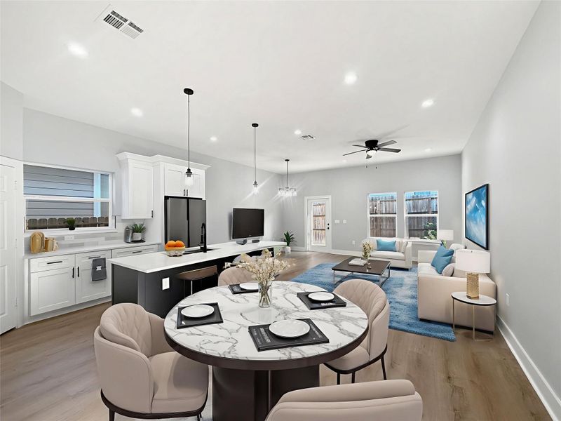 Welcome to luxury living! Soaring high ceilings, abundant natural light, spacious interiors, stunning flooring, and exquisite attention to detail create the perfect blend of elegance and comfort. Staged