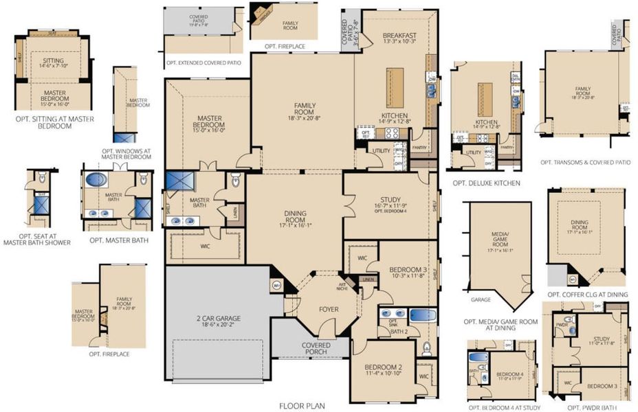 2D floor plan layout for the Fairview I by Pacesetter Homes in Meadow Run, Melissa, TX (Image 5). 2D floor plan layout for the Fairview I by Pacesetter Homes in Meadow Run, Melissa, TX (Image 5).