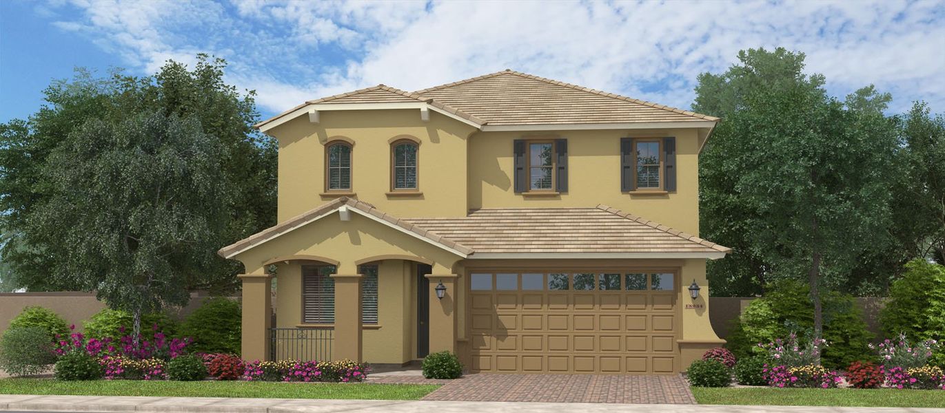 Representative exterior photo of a completed home built from the Montelena by Fulton Homes in Calistoga at Promenade, San Tan Valley, AZ (Image 5).