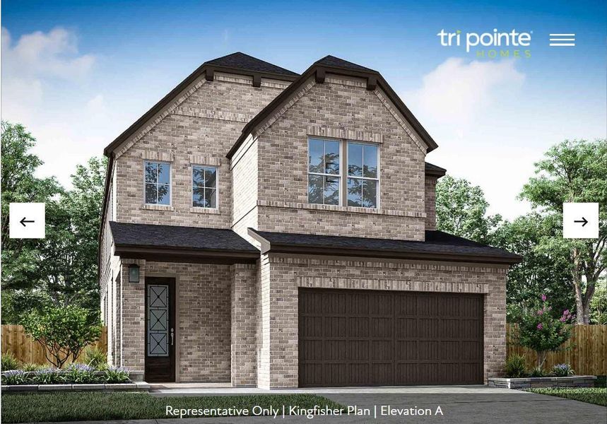 Front exterior of a new home in Trillium 40′, Richmond, TX, highlighting curb appeal (Image 1). Front exterior of a new home in Trillium 40′, Richmond, TX, highlighting curb appeal (Image 1).