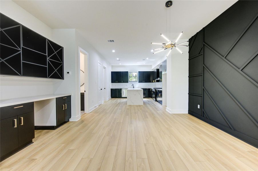 Dining room space with dry bar area