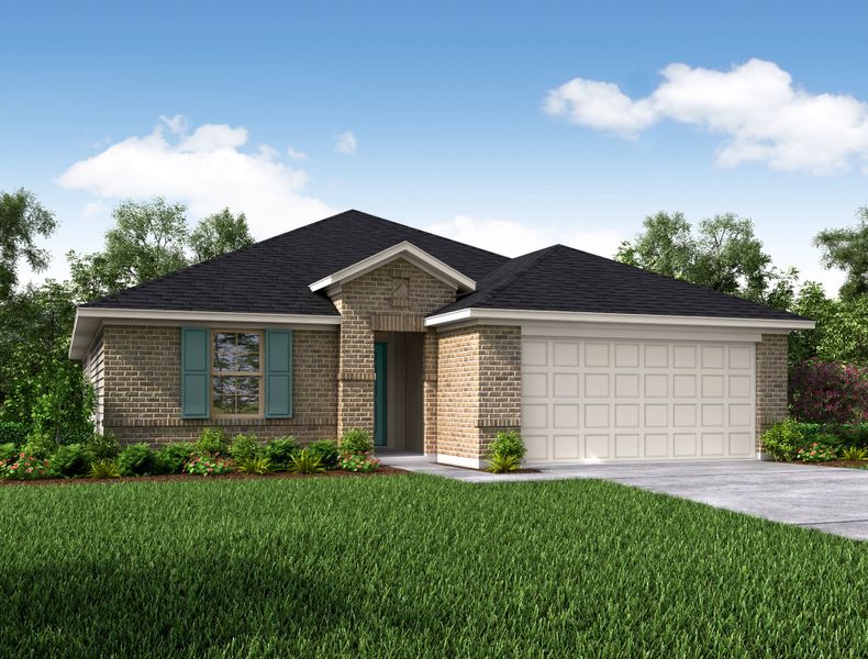 Representative exterior photo of a completed home built from the Brook by Beazer Homes in Laurel Landing: Landmark Collection, Alvin, TX (Image 18).