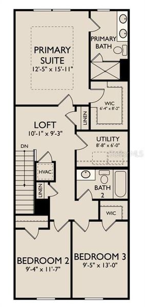 2D floor plan layout of this home in Montague Chase, Tampa, FL (Image 5).