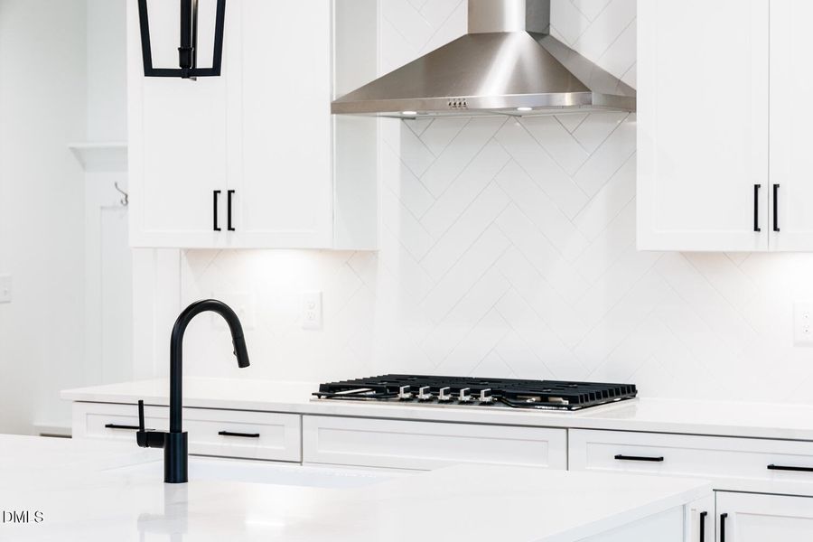 Gas cooktop and with hood vent