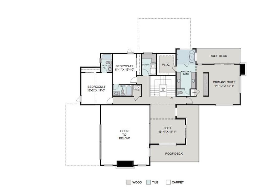2D floor plan layout for the Birch by Work Shop Colorado in Signature at Crystal Valley, Castle Rock, CO (Image 4).