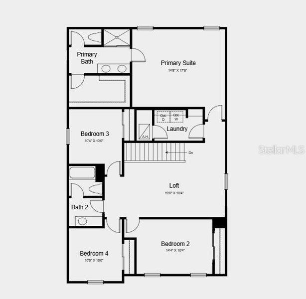 2D floor plan layout of this home in Palm Wind, Hudson, FL (Image 3).