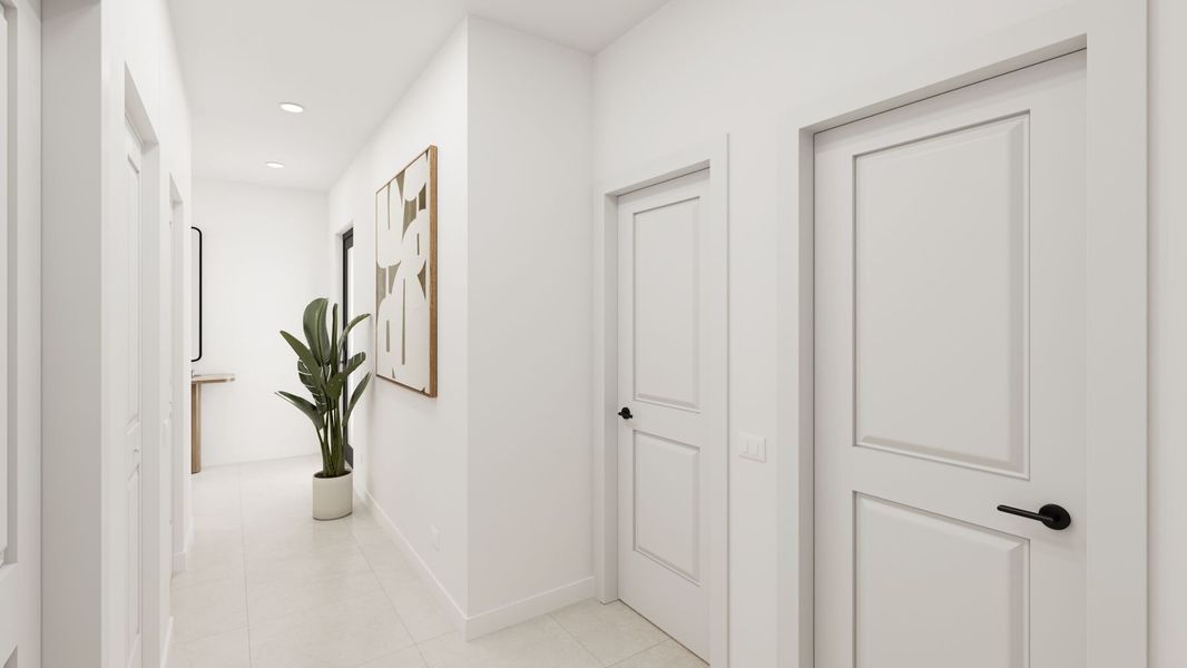 Representative furnished interior of a home built from the Chelsea by Bluenest Development in Palm Villas, Leisure City (Image 6).