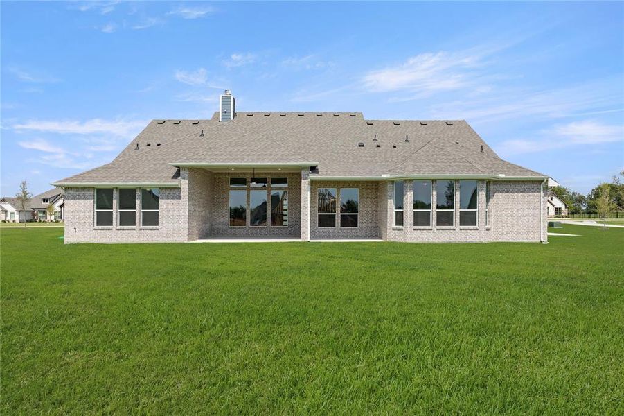 Front exterior of a new home in The Meadows, Gunter, TX, highlighting curb appeal (Image 22).