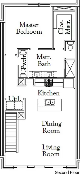 2D floor plan layout for the The Bullpen by Coventry Homes in Townhomes at Ballpark, Arlington, TX (Image 4). 2D floor plan layout for the The Bullpen by Coventry Homes in Townhomes at Ballpark, Arlington, TX (Image 4).