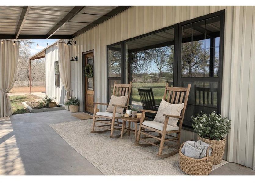 Exterior details and patio area of a home in , Seymour (Image 14).