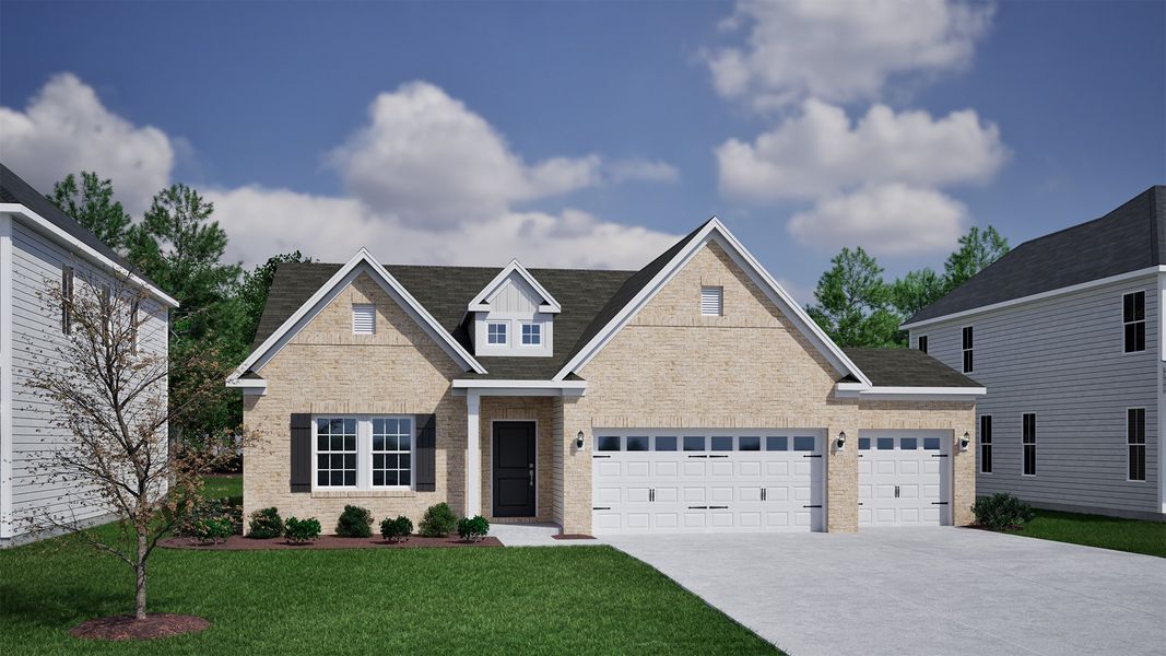 Representative exterior photo of a completed home built from the Bates II - Vanguard Collection by Mungo Homes in Scotts Hill Village, Wilmington, NC (Image 27).