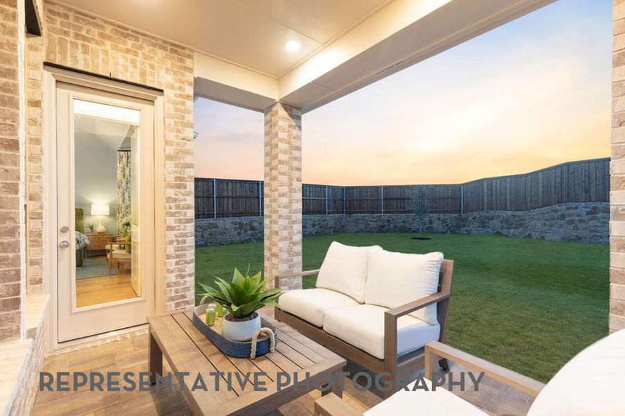 Exterior details and patio area of a home in Wolf Ranch, Georgetown (Image 22).