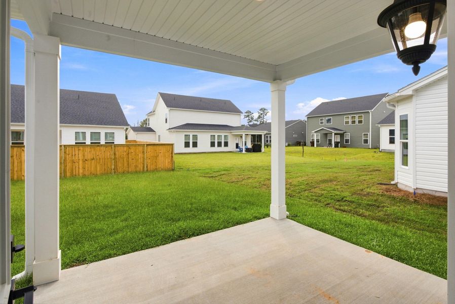 Exterior details and patio area of a home in The Groves of Berkeley, Moncks Corner (Image 2). Exterior details and patio area of a home in The Groves of Berkeley, Moncks Corner (Image 2).