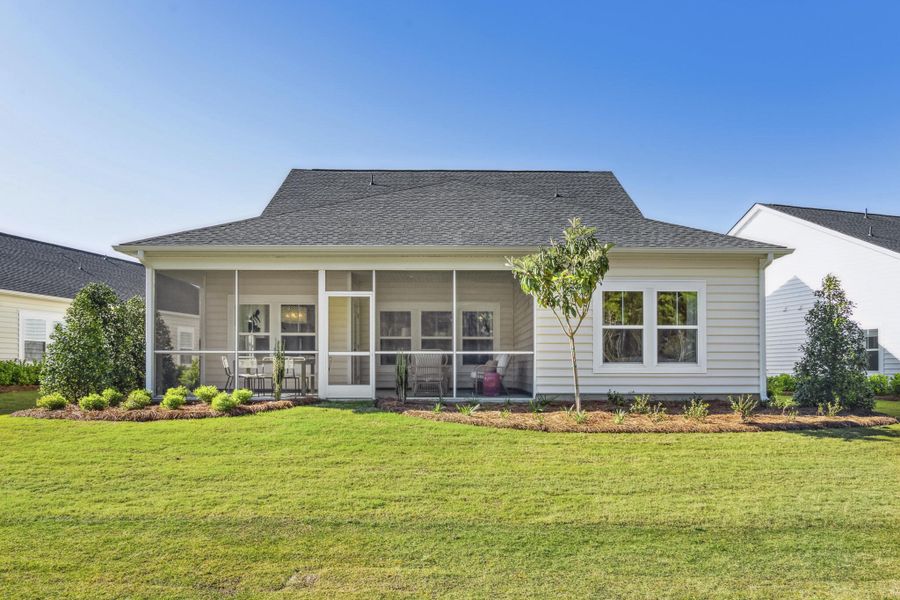 Exterior details and patio area of a home in Horizons at Summers Corner | 55+, Summerville (Image 2). Exterior details and patio area of a home in Horizons at Summers Corner | 55+, Summerville (Image 2).
