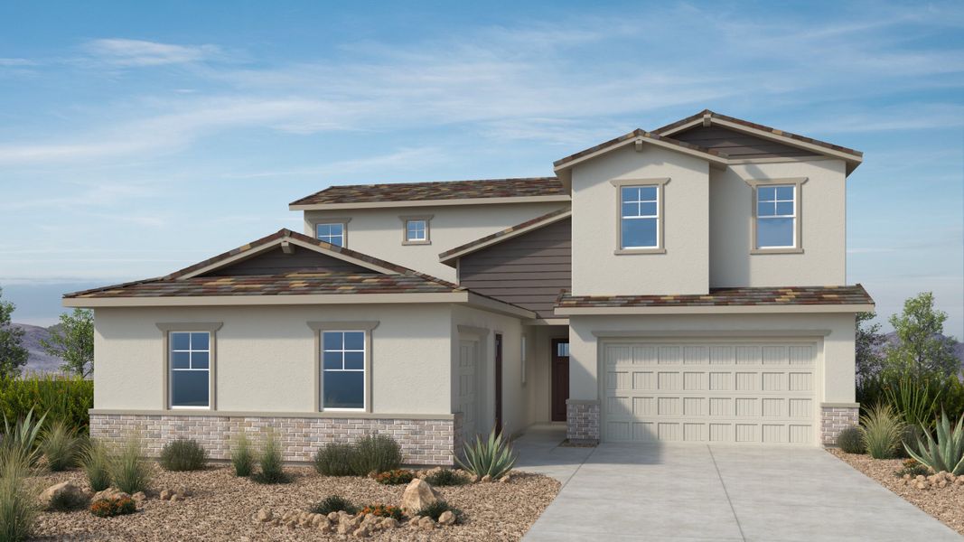 Front exterior of a home in the Verdin Passage Collection community, located in Phoenix, AZ (Image 10).