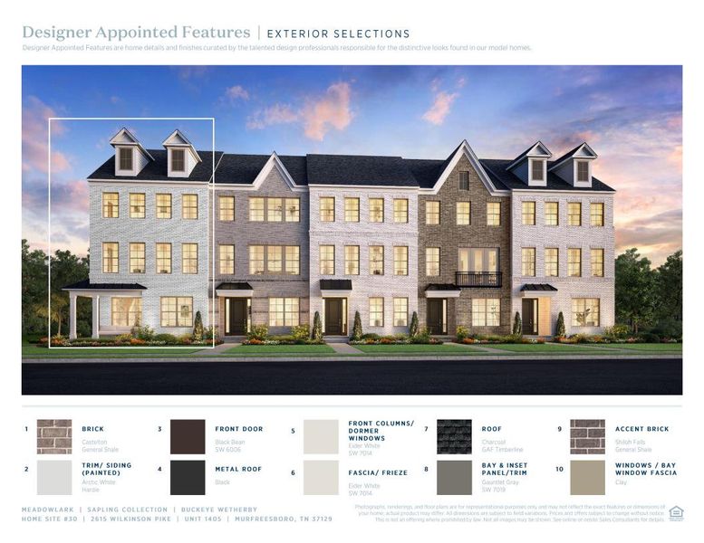 Sample of building materials used in homes in Meadowlark, Murfreesboro (Image 6).