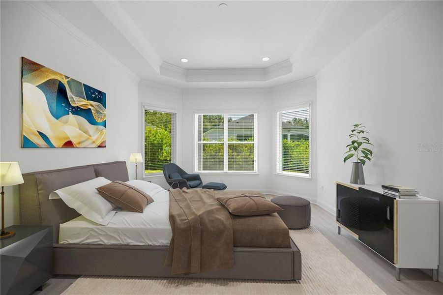 Virtually staged Primary Bedroom