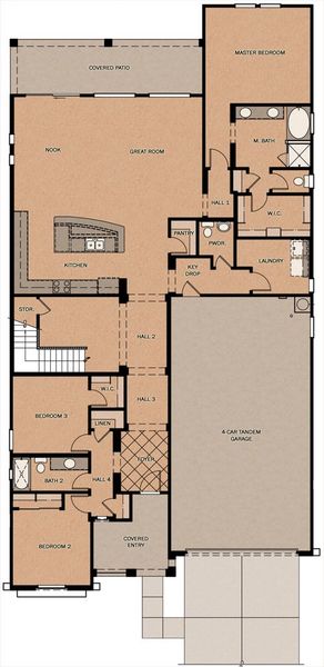 2D floor plan layout for the Pelican Bay w/Loft by Fulton Homes in North Shore at Escalante, Surprise, AZ (Image 3). 2D floor plan layout for the Pelican Bay w/Loft by Fulton Homes in North Shore at Escalante, Surprise, AZ (Image 3).