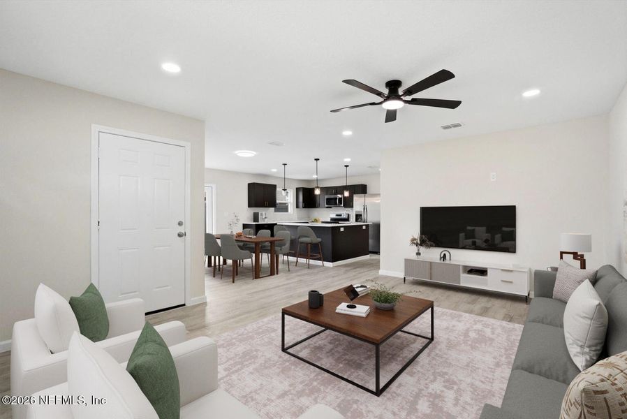Furnished interior view inside a new home in , Jacksonville (Image 17). Furnished interior view inside a new home in , Jacksonville (Image 17).