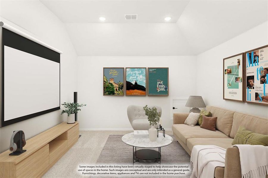 Furnished interior view inside a new home in Sunrise at Garden Valley, Waxahachie (Image 17). Furnished interior view inside a new home in Sunrise at Garden Valley, Waxahachie (Image 17).