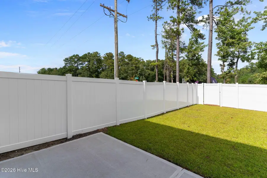 Exterior details and patio area of a home in Coastal Haven Townes, Leland (Image 3).