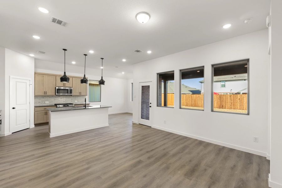 Open Kitchen-Living-Dining Room Representative Photo featuring the Foundry Collection