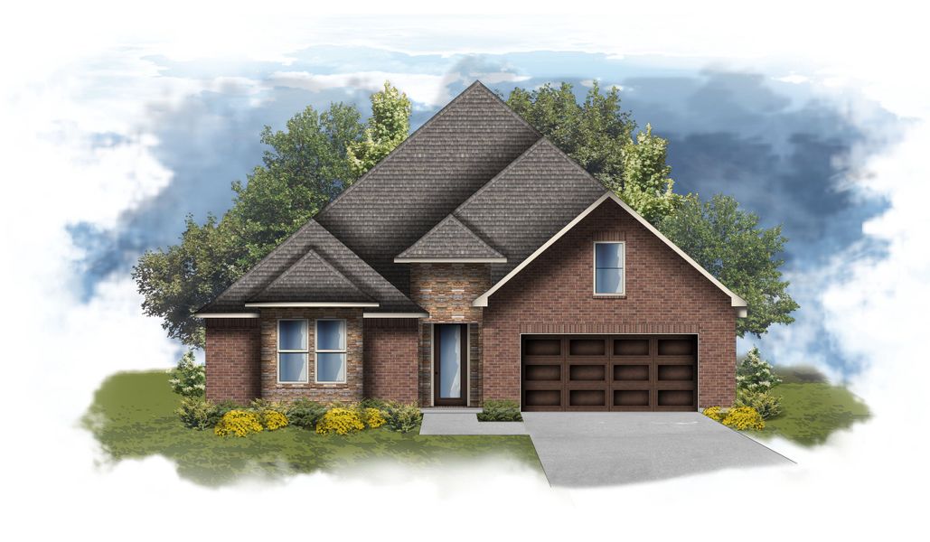 Representative exterior photo of a completed home built from the Sapphire IV S by DSLD Homes in Longleaf, Lumberton, TX (Image 1). Representative exterior photo of a completed home built from the Sapphire IV S by DSLD Homes in Longleaf, Lumberton, TX (Image 1).