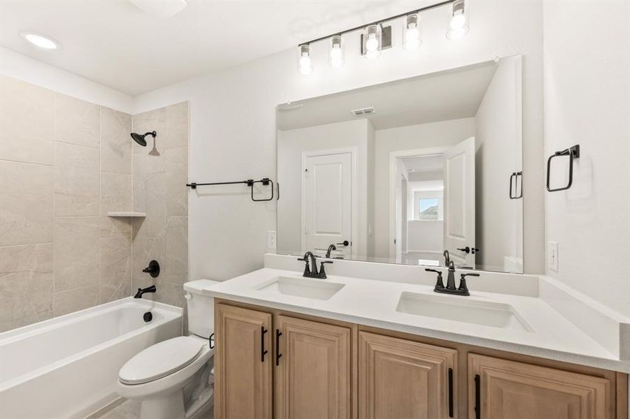 Furnished interior view inside a new home in Parks at Panchasarp Farms, Burleson (Image 14). Furnished interior view inside a new home in Parks at Panchasarp Farms, Burleson (Image 14).