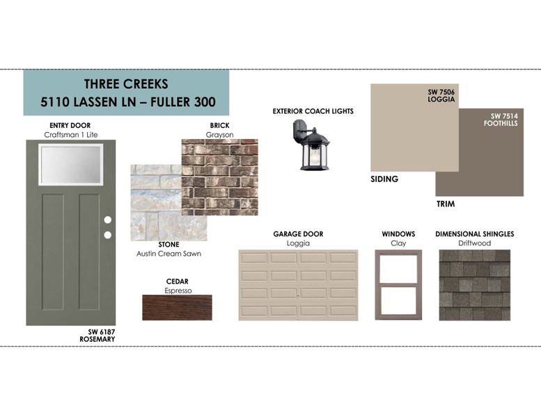 Sample of building materials used in homes in Three Creeks, Belton (Image 13). Sample of building materials used in homes in Three Creeks, Belton (Image 13).