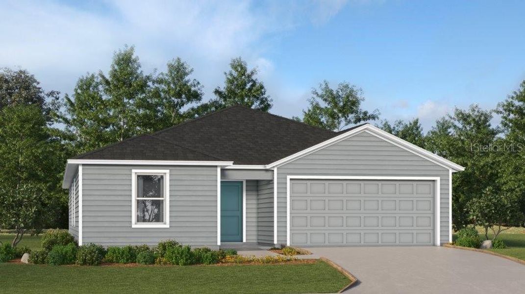 Front exterior of a new home in Marion Ranch: Marion Ranch 50s, Ocala, FL, highlighting curb appeal (Image 1).