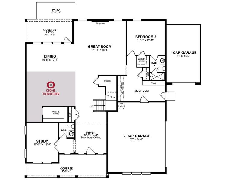 2D floor plan layout for the Satilla by Beazer Homes in Estates at Daves Creek, Cumming, GA (Image 3).