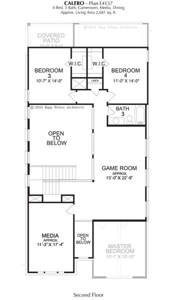 2D floor plan layout for the Calero by Landon Homes in Fields - East Village, Frisco, TX (Image 5). 2D floor plan layout for the Calero by Landon Homes in Fields - East Village, Frisco, TX (Image 5).