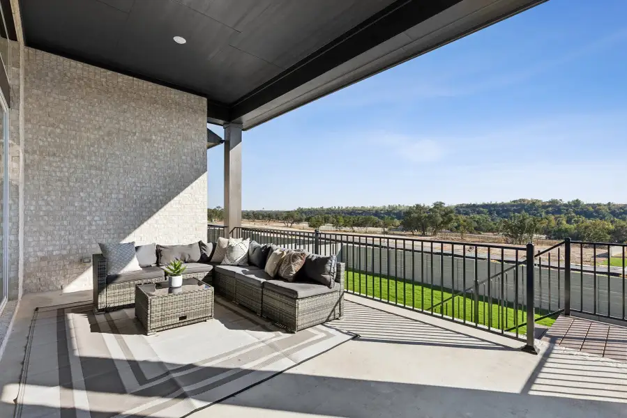 Representative exterior details of a home built from the The Nacogdoches by David Weekley Homes in La Cima, San Marcos (Image 3).