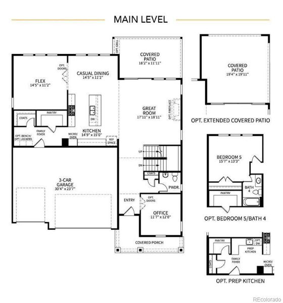2D floor plan layout of this home in Montaine, Castle Rock, CO (Image 5).