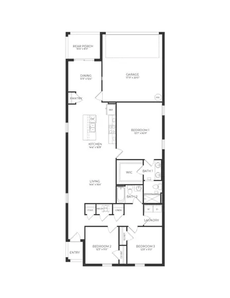 2D floor plan layout of this home in Crossroads at Kelly Park, Apopka, FL (Image 3). 2D floor plan layout of this home in Crossroads at Kelly Park, Apopka, FL (Image 3).