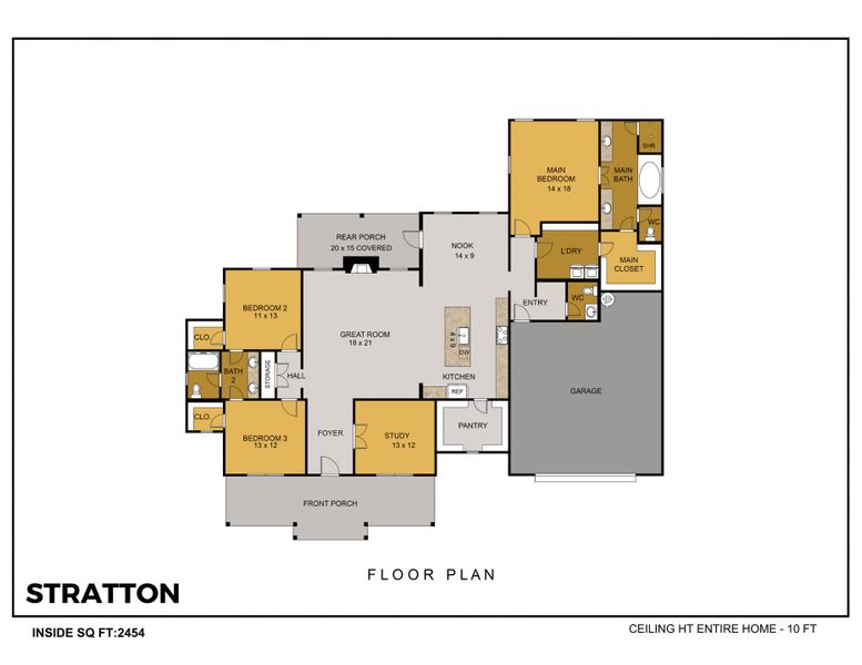 2D floor plan layout for the Stratton by Trinity Classic Homes in The Reserve at Shadle, Poolville, TX (Image 2). 2D floor plan layout for the Stratton by Trinity Classic Homes in The Reserve at Shadle, Poolville, TX (Image 2).