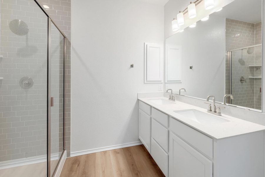 Furnished interior view inside a new home in River Bluff, Leander (Image 8). Furnished interior view inside a new home in River Bluff, Leander (Image 8).