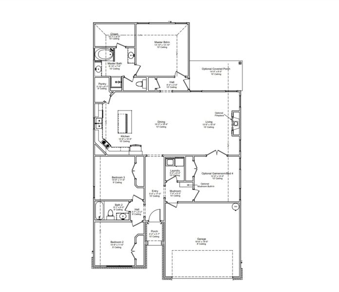 2D floor plan layout of this home in Rudder Pointe, Bryan, TX (Image 2). 2D floor plan layout of this home in Rudder Pointe, Bryan, TX (Image 2).