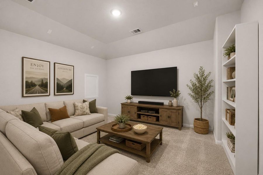 2nd level media room wired for surround