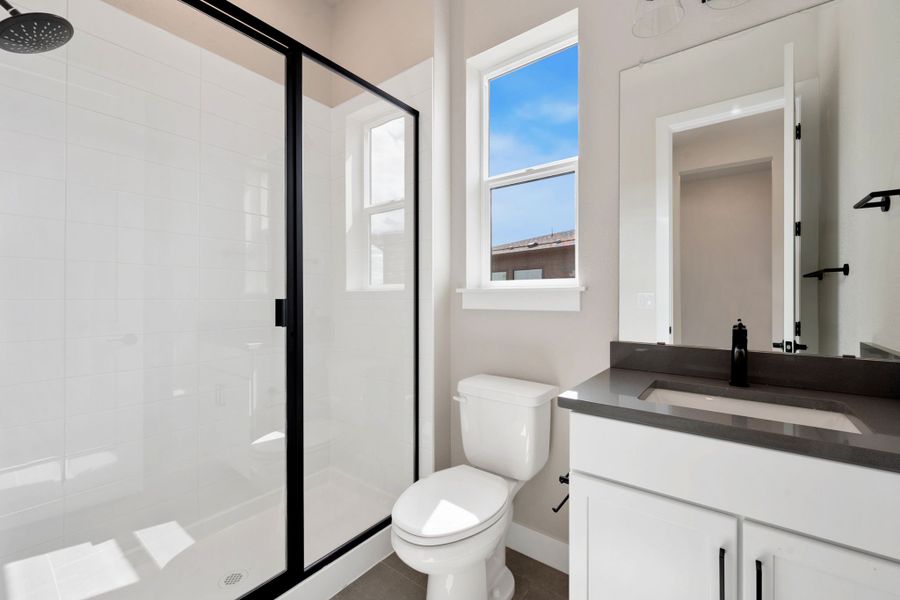 Furnished interior view inside a new home in Kitchel Lake at Serratoga Falls, Timnath (Image 9).